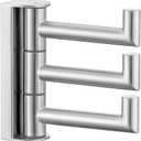 Angle Simple Swivel Towel Hook 3 Arms, SUS304 Stainless Steel Foldable Robe Towel Hook for Bathroom, Wall Coat Holder, Brushed Nickel (1 Pack)