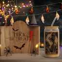 Skeleton Reader Halloween Glass Cup, Cute Halloween Spooky Gifts for Book Lovers, 16 oz Iced Coffee Tumbler Cup with Lid Straw, Book Themed Bookish Reading Gifts for Women Librarian Reader