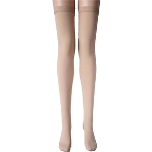 Medical Compression Thigh High Anti Embolism Stockings 15-20mmHg, for Edema, Varicose Veins, Swelling with Inspection Hole, Women & Men (X-Large, Nude)