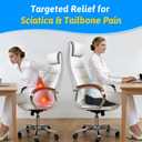 Seat Cushion for Tailbone & Sciatica Pain Relief Certified & Ergonomist-Designed Tapered Front Edge Reduces Thigh Pressure Wide Memory Foam for Office Chair, Car, Wheelchair (Gray)