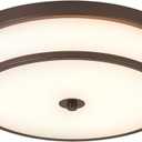 16 inch Flush Mount Ceiling Light, 3-Light Close to Ceiling Light Fixtures with Oil Rubbed Bronze Finish for Livingroom Bedroom Kitchen Diningroom(Oil Rubbed Bronze)