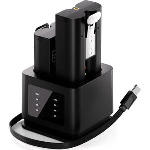 2-Pack Replacement Battery for Ring Doorbell - 6040mAh Rechargeable Lithium Batteries for Ring Video Doorbell 2/3/3 Plus/4, Spotlight Cam, Stick Up Cam, Upgrade Battery Charger USB-C Fast charging