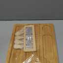 Bamboo Charcuterie Boards Gift Set, Cheese Board and Knife Set, Natural Bamboo Cutting Board Cheese Platter Tray, Cheeseboard Gift Set for House Warming, Wedding, Christmas, White Elephant