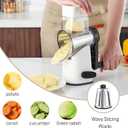 Weltonhm Rotary Cheese Graters with 4 Blades, Hand Crank Cheese Grater with Waffle Slicer, Red, Black and White Cheese Shredder with Suction Base, Easier for Shredding & Grating (White, 4 Graters)