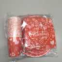 112 Pcs Valentine's Day Party Tableware, Hot Heart Love Disposable Paper Party Plates and Cups and Napkins Sets Serves 16 for Wedding, Gatherings, Engagements, Anniversary Party Supplies(Pink)