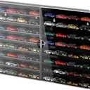 Car Display Case, 1/64 Scale Toy Cars Wheels Display Case, 2Pcs Acrylic Toy Car Storage, Model Car Collectors Showcase, Wall Mount Display & Desktop Display Shelf, Black