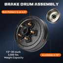 Youxmoto 10" X 2-1/4" Trailer Brake Drum Kit 5 on 4.5" Bolt, for Dexter RVs 3,500 lb. Axle Trailer Brake Drum Assembly; W/Grease Seal & Cap. Not Fits 5 on 5"