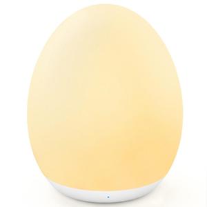 MediAcous Night Light for Kids, Baby Egg Light for Nursery, 7 Colors Changing & Stepless Dimming, Soft Silicone Touch Night Lamp with 1 Hour Timer, Rechargeable Nursery Night for Breastfeeding (White)