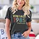 FYAPHION Vintage 1986 T Shirts for Women 40th Birthday Gifts Born in 1986 Tshirt Retro Casual Short Sleeve Tee Tops (S)