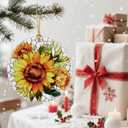 Vibrant Sunflower Christmas Ornaments: Christmas Decorations for Tree & Holiday Decor  Holiday Presents, Gift Ideas for Friends, Coworker, Gardener, and Sunflower Lover