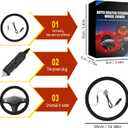Heated Steering Wheel Cover, Car Steering Wheel Heater, Winter, OD 14.5-15 Inch, Suitable for Standard Size Cars, Trucks, Vans, SUVs