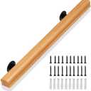 Stair Railing Indoor Wood 2FT, Sturdy Hand Rails for Indoor Stairs, Non-Slip Stair Handrails for Corridor, Lofts, Patio, Kindergarten, Wall Mounted Staircase Grab Bar for Elderly (Burlywood 2FT)