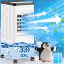 Windowless Portable Air Conditioners, Swamp Cooler with Oscillation, Evaporative Air Cooler with Remote, 7H Timer, Air Cooler Fan with 3Modes&Speeds for Bedroom Indoor Room (White, 9L)