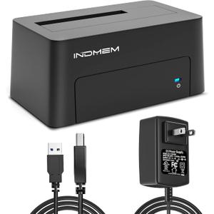 INDMEM SAS to USB 3.0 Adapter, SAS/SATA Hard Drive Enclosure Reader Converter Docking Station for 2.5/3.5 inch Server HDD SSD with 12V/2A Power Adapter,Support up to 18TB(New Upgrade)