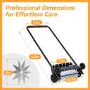 Push Spike Aerator, Heavy Duty Lawn Aerator with 4 Wheels, Rolling Manual Yard Tool with Weight Tray and Steel Handle for Compacted Soil, Garden and Grass Maintenance (22.5-Inch)
