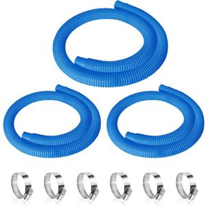 3 Pcs 1.25" Pool Hose, 59" Long Accessory Pool Pump Replacement Hoses, Compatible with All Above Ground Pool Filter Pumps that Use 1 1/4 Diameter Hoses
