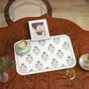 ISAENNE Rectangular Placemats Set of 6,Floral PVC Placemats, Waterproof and Heat-Resistant Place Mats,Decoration for Kitchen, Dining, Parties, Holiday,12"*17"