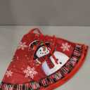 AVOIN colorlife Let It Snow Snowman Christmas Tree Skirt, Xmas Winter Holiday Party Tree Mat Indoor Outdoor Decoration 36 Inch (Red)