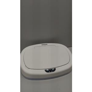 iTouchless 13 Gallon Oval Motion Sensor Garbage Container with Odor Filter, 50L Touchless Stainless Steel Kitchen Bin, Smart Automatic Lid, Fingerprint-Proof, Soft-Close, Brilliant White