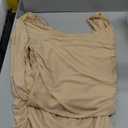 MEROKEETY Women's Long Sleeve Wedding Guest Formal Dress Fall Winter Ruched Bodycon Mesh Cocktail Party Midi Dresses M