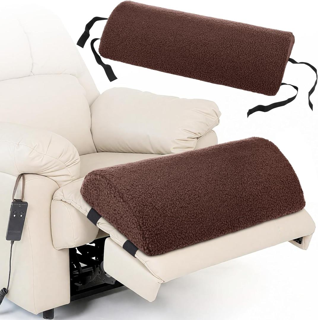 Queekay Recliner Leg Rest Cushion Large Half Moon Bolster Pillow 22.8 x 9.84 x 4 Inch Lumbar Support Pillow Bed Sleeping Semi Roll for Legs, Knees, Lower Back, Ankle and Foot Washable Cover(Brown)