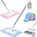 Snap Grip mini mop Lazy Cloth Changing Mini Mop Lazy Automatic Gripping Zero Touch No Wash Small Dust Clip Gripping Adjustable for Wet/Dry Floors, Tile, Hardwood, Corners (5 Cloths)