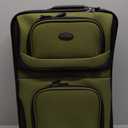 U.S. Traveler Lightweight Rolling 20" Carry On Luggage Softside Suitcase, Green, 2-Wheel Single