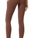 AOPREL High Waisted Yoga Pants with Pockets – Tummy Control Compression Leggings for Women, Running, Gym, Lounge (Brown)