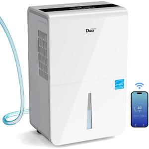 Dehumidifier for Basement,Energy Star Certified for 4500 Sq.Ft Large Room, MAX to 70 Pints/day, included 16.4 Feet Drain Hose and Pump,White