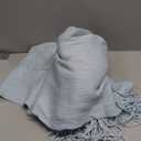 Homiest Decorative Knitted Throw Blanket with Fringe Soft & Cozy Tassel Blanket for Couch Sofa Bed (Baby Blue,50x60)