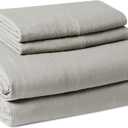 Amazon Basics Brushed Microfiber Sheet Set, Extra Soft with Natural Texture, 4-Piece, King, Grey