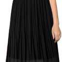 OBBUE Women's Chiffon Pleated Skirt A-line Skirts | Elastic High Waist, Midi Length, Swing, Casual Clothes, Party Costumes, Holiday, Beach Vacation Outfits, Summer Spring Wear (S)