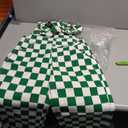 Overalls for Women Loose Fit Jumpsuits Fashion Checkered Straight Leg Pants Stretch Bib Coveralls (Green, M)