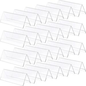24 Pack Clear Plastic Name Plates for Desk 8.5 x 3 Acrylic Wall Name Plate Holder Desk Sign Frame for Table Display Blank Nameplate for Office Business Conference Meetingroom Student School Classroom