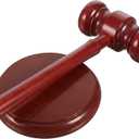 Wooden Gavel with Sound Block, Gavel and Block Set, Classic Judge's Hammer, Wood Hammer Court for Judge Lawyer Auction Court Company Auction Sale Courtroom Simulations