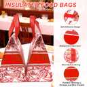 20 Pcs Insulated Bags for Food Delivery Bulk Thermal Insulation Bag for Cold and Hot Food for Travel Pizza Coffee Milk Catering Restaurant Picnic(Red)