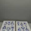 Maxcheck 12 Pcs Porcelain Blue and White Vase, Mini Chinoiserie Vintage Ceramic Oriental Vase Classic Handmade Chinese Flower Jardiniere for Home Office Table Decor