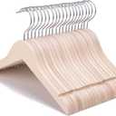 Nature Smile 20 Pack Unfinished/Natural Kids Baby Children Toddler Wooden Shirt Dress Coat Hangers with No Painting - 360Stronger Anti-Rust Chrome Swivel Hook - Extra Smoothly Cut Notches