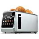 Long Slot Toaster 4 Slice, Touch Screen LED Display, 1.5” Extra Wide Slots for Thick Bread & Bagels, Countdown Timer, Memory Function, Dual Independent Control, 6 Shade Settings, Stainless Steel