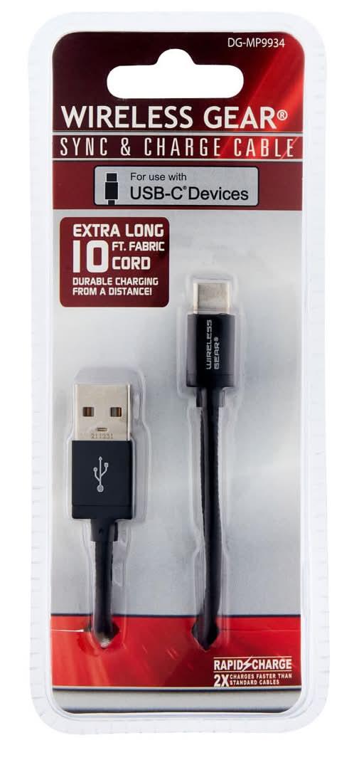 Wireless Gear Sync & Charge Cable White 6ft, 2 Pack