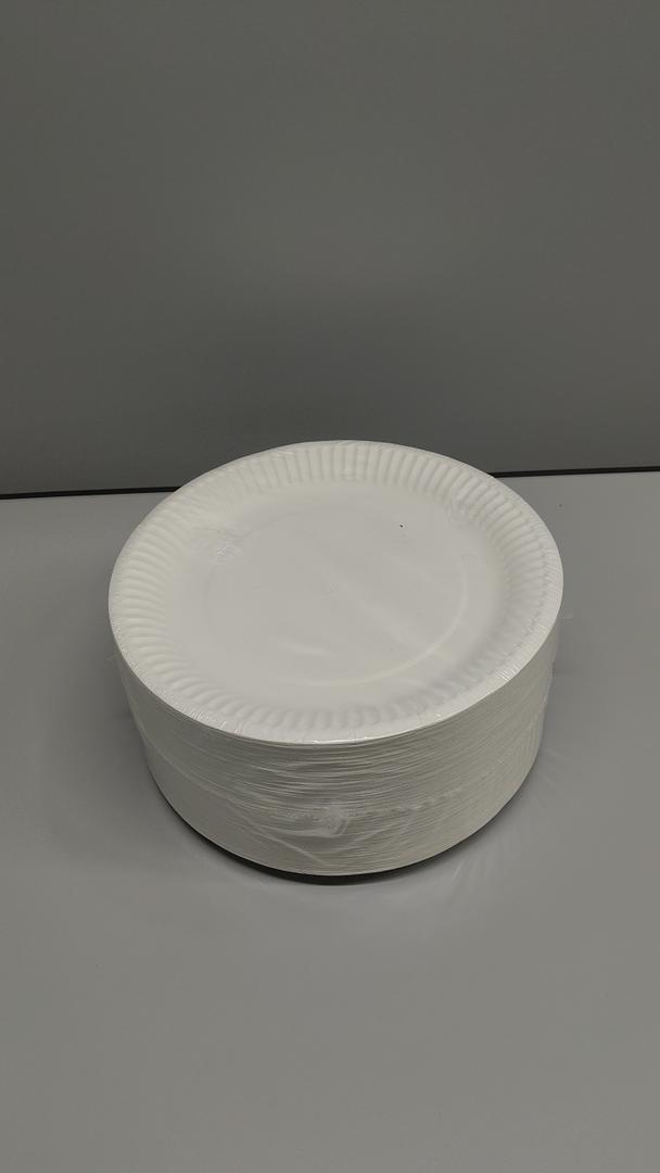 6 inch Round Plastic Plates Microwaveable, Disposable, White, Dinnerware 100 Count