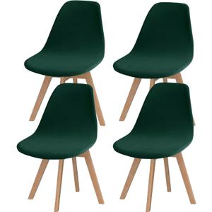 Pack of 4 Velvet Mid Century Modern Dining Chair Covers, Armless Chair Cover,Living Room Side Chair Slipcovers (Kelly)