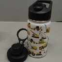 Construction Truck Excavator Bulldozer Kids Water Bottle for School with Straw Lid,12oz Stainless Steel Insulated Water Bottle for Boys & Girls, Leak Proof Lid with Handle & Touch Free Spout (A01)