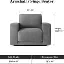MEETSKY Small Couch Cover Oversized Armchair Sofa Cover Washable for Dogs Sofa Single Recliner, Chenille Sofa Throw Slipcover for Pets Sofa Cover Thick, 71" x 91", Sand