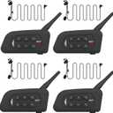 MIMIRACLE Referee Headset, Type C Left Ear Referee Communication System with Headset Earphone, Simple Pairing Bluetooth Intercom for Football Soccer Handball -4 Pack