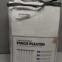 INOVADAY Memory Trained Pinch Pleated Curtains 96 Inches Long, Linen Curtains for Living Room, 2 Panel Set Pinch Pleated Drapes with Hooks, Light Filtering Window Treatment, 40" W x 96" L, Beige White