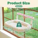 Zakkart SnugCloud Foldable Cat Window Perch - Cordless, Ultra Soft Machine Washable Bed with 4-Sided Bolster, Metal Frame - Window Hammock for Large Cats and Kittens (Cream White, Medium) (Medium (22.8"x15.7"))