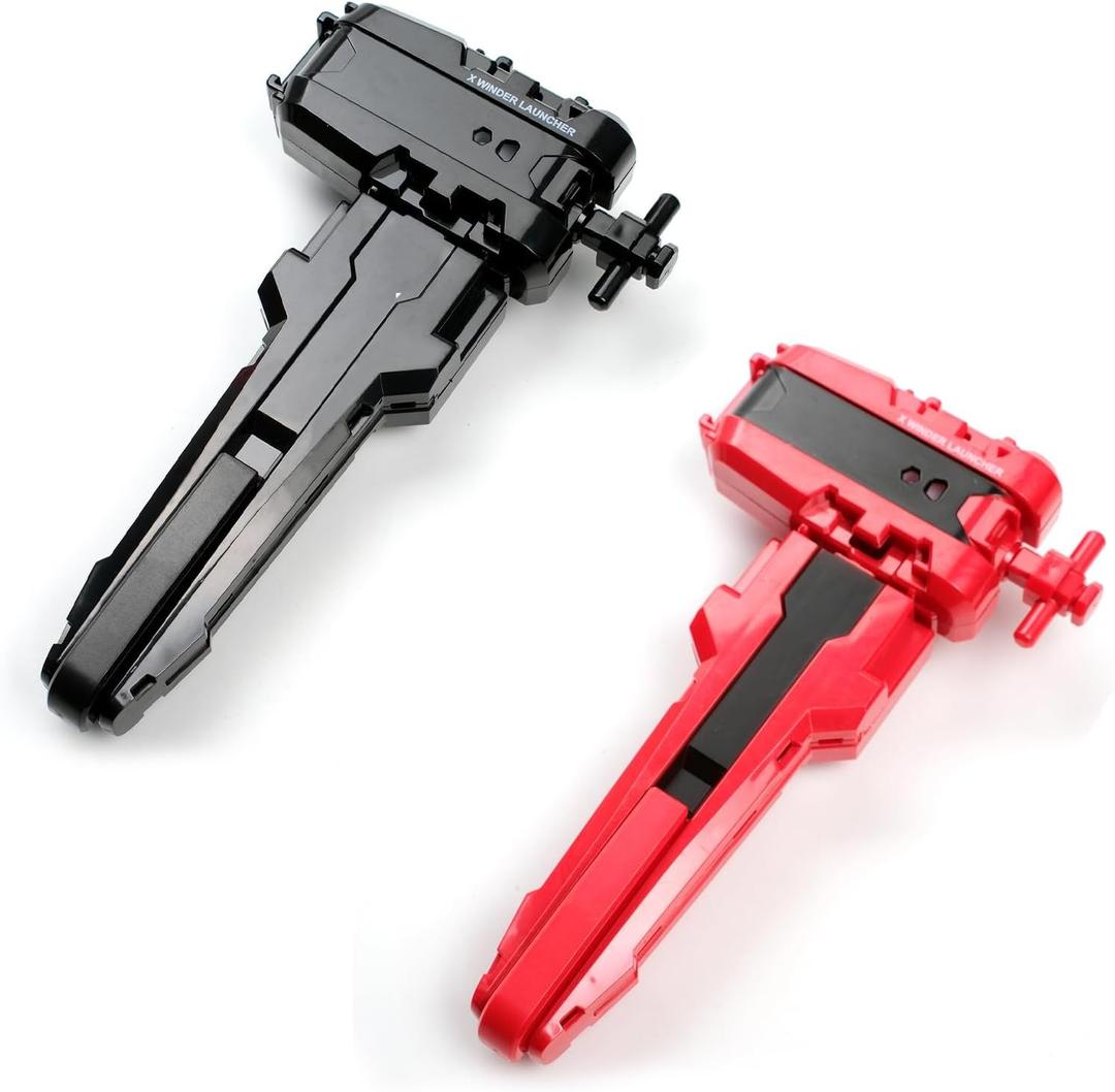 2 Pack X String Launchers, X Winder Launcher with Grip, Two Launch Mode, Only Work with X Right Spinning Top(Red+Black)