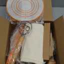 Complete Sourdough Starter Kit | Easy to Clean & Use for Beginners & Bakers | Natural Rattan Proofing Basket with Full Accessories | Sourdough Bread Baking Supplies for Bakers Women Wife (Yellow)