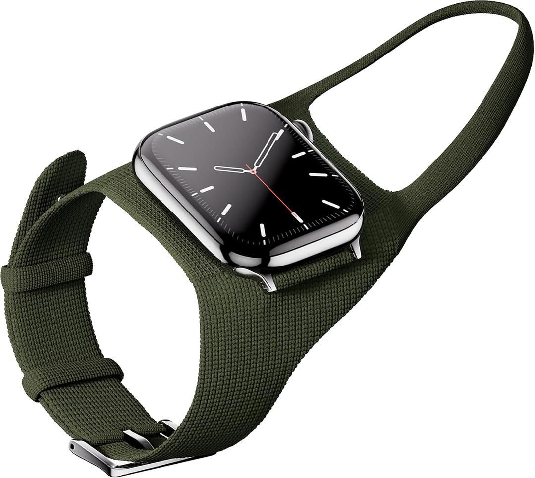 2 x WKC Ergonomic Band Compatible with Apple Watch Ultra 2 Ultra 49mm /Series 10 46mm /Series 9 8 7 45mm /Series SE2 SE 6 5 4 44mm /Series 3 42mm, Perfect Viewing Angle Knit Textile Sport Strap Women Men